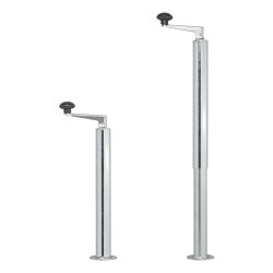 Anhängerstütze 2er Set Stahl verzinkt 300 kg PKW Anhänger Stütze 400–650 mm Ø48 mm mit Handkurbel für einachsige Anhänger Standbetrieb ohne Werkzeug