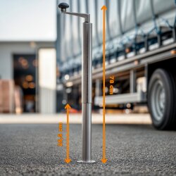 Anhängerstütze 2er Set Stahl verzinkt 300 kg PKW Anhänger Stütze 400–650 mm Ø48 mm mit Handkurbel für einachsige Anhänger Standbetrieb ohne Werkzeug