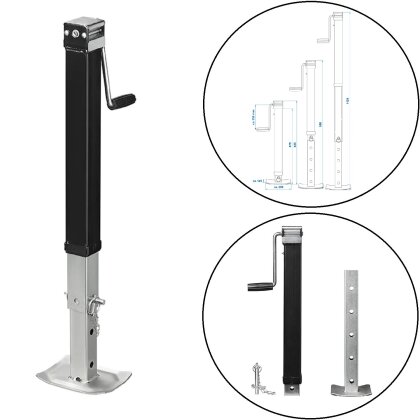 Anhängerstütze mit Kurbel klappbar Stütze 3500kg 63,5-112 cm