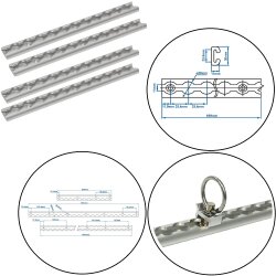 4 x Airlineschiene 30 cm – Verzurrschiene für...