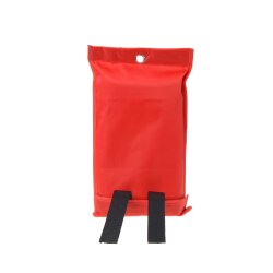 AS Hochwertige Löschdecke 1x1m – Feuerlöschdecke EN 1869:2019 aus Fiberglas – Mit Wandhalterung & 2 Zugbändern – Brandschutzdecke Perfekt für Küche, Freizeit, Werkstatt & Camping AS