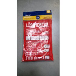 Hochwertige Löschdecke 1x1m – Feuerlöschdecke EN 1869:2019 aus Fiberglas – Mit Wandhalterung & 2 Zugbändern – Brandschutzdecke Perfekt für Küche, Freizeit, Werkstatt & Camping