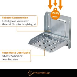 Fußrasten 2er Set Trittstufen bis 150kg –...