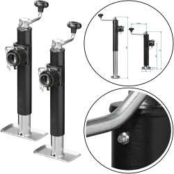 2 x Anhänger Stützen Set klappbar Abstellstütze 1000kg Ausdrehstütze 390-640 mm