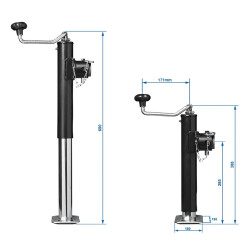2 x Anhänger Stützen Set klappbar Abstellstütze 1000kg Ausdrehstütze 390-640 mm