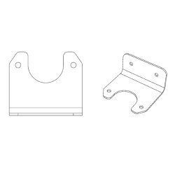 1 x Steckdosenhalterung für Anhängerkupplung, passend für 7- und 13-polige Anhängersteckdosen, gewinkelt, schwarz beschichtet, stabil
