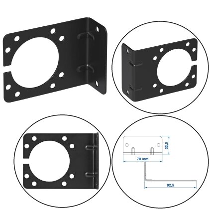 Steckdosenhalterung 7- 13 polig Loch Ø5,1cm Halter Anhänger Steckdose Halterung
