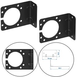 2x Steckdosenhalterung 7- 13 polig Loch Ø5,1cm Halter Anhänger Steckdose Halterung