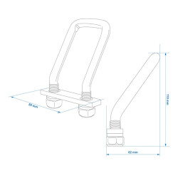 4x Zurrbügel für Anhänger M12 U-Bügel 60 x 110 mm - Zurrösen Zugkraft 800daN