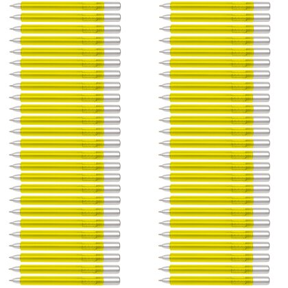 50 x Kugelschreiber gefrostet Gelb Set Kulis schwarzschreibend Drehmechanismus