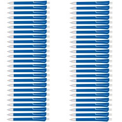 Kugelschreiber Blau – druckbare Schreibstifte 14,2 cm aus Kunststoff – blau schreibend, langlebig & ideal für Büro, Schule & Alltag – ca. 800–1.000 m Schreiblänge – 50 Stück