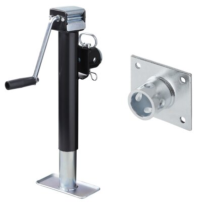 Anhängerstütze mit Kurbel und Halter klappbar Stütze 1000kg 420-680 mm