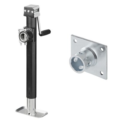 Anhängerstütze mit Kurbel und Halter klappbar Stütze 1000kg 570-950 mm