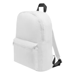 Kleiner Rucksack mit Vortasche, 30x10x39 cm, 190g, gepolsterte Gurte, Weiß