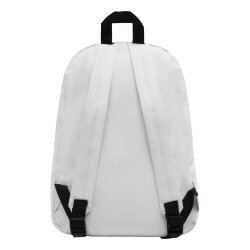 Kleiner Rucksack mit Vortasche, 30x10x39 cm, 190g, gepolsterte Gurte, Weiß