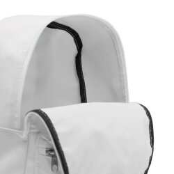 Kleiner Rucksack mit Vortasche, 30x10x39 cm, 190g, gepolsterte Gurte, Weiß
