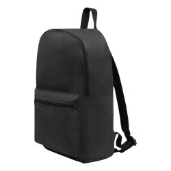 Kleiner Rucksack mit Vortasche, 30x10x39 cm, 190g, gepolsterte Gurte, schwarz