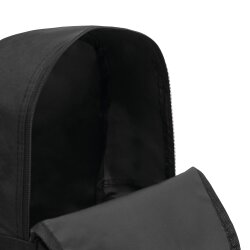Kleiner Rucksack mit Vortasche, 30x10x39 cm, 190g, gepolsterte Gurte, schwarz