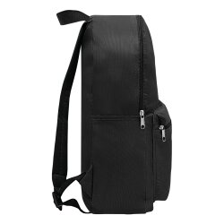 Kleiner Rucksack mit Vortasche, 30x10x39 cm, 190g, gepolsterte Gurte, schwarz