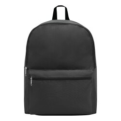 Kleiner Rucksack mit Vortasche, 30x10x39 cm, 190g, gepolsterte Gurte, schwarz