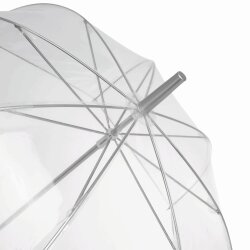 Transparenter Regenschirm mit silberner Paspelierung, ideal als Regenschirm Hochzeit, stabil & leicht, Ø101 cm, perfektes Accessoire für Brautpaare