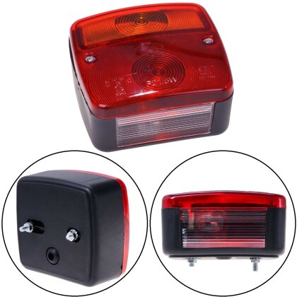Anhänger Rückleuchte 12V mit 4 Funktionen – Rücklicht Anhänger mit Blinker, Bremslicht, Schlusslicht & Kennzeichenlicht – robuster ABS-Kunststoff
