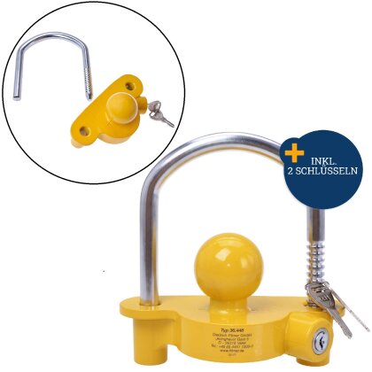 Anhängerschloss Ø 50 mm – Kupplungsschloss Diebstahlschutz für gängige Anhängerkupplungen – massives Stahl-Schloss zur Sicherung von PKW-Anhängern & Trailern – wetterfest & langlebig