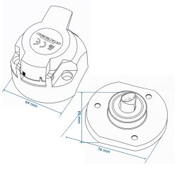 Anhängersteckdose 13 polig mit Abschaltkontakt 12V Steckdose fürs Auto und Anhängerkupplung mit Gummikappe zum Schutz
