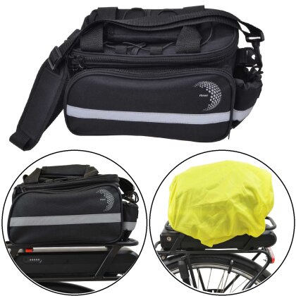 Gepäckträgertasche mit Regenschutz 13L 34x20x19 Umhängegurt Gepäckträger Fahrrad