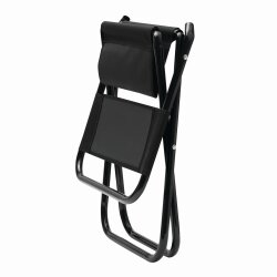 2x Faltbare Campingstühle Sitzhöhe 34 cm mit strapazierfähiger Polyesterbespannung max. bis 90 kg klappbar in Schwarz