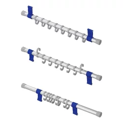 Kleiderhaken für Wohnmobile & Vorzelte – 8 Haken Garderobenleiste Aluminium für Kederleiste 8 mm & Vorzeltschiene – Campingzubehör