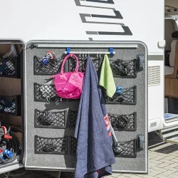 Kleiderhaken für Wohnmobile & Vorzelte – 8 Haken Garderobenleiste Aluminium für Kederleiste 8 mm & Vorzeltschiene – Campingzubehör