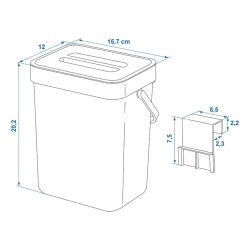 Abfalleimer mit Deckel 3L und 5 L für Wohnwagen Wohnmobil Mülleimer max 4 kg