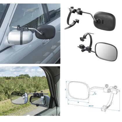 AS Caravanspiegel E57 Flach PKW Spiegel Universal Wohnwagenspiegel Aufsetzspiegel AS