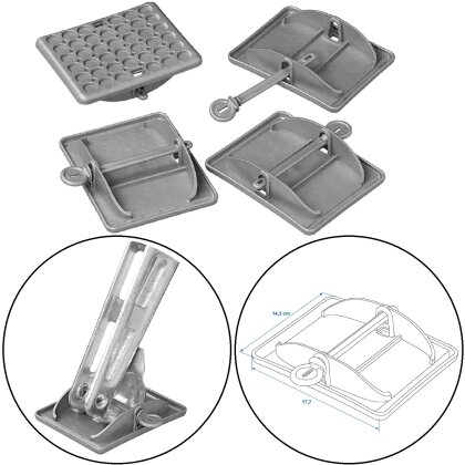 4x Stützplatten Wohnwagen Caravan Anhänger Stützen XL Kunststoff 900kg belastbar