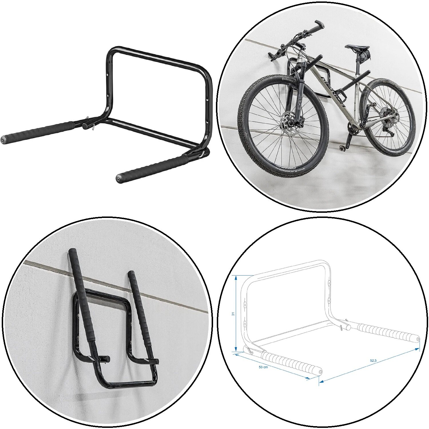 Randaco Fahrradträger Fahrrad Wandhalter klappbar Fahrrad Halterung  Wandmontage Radhalter Traglast bis 30 kg