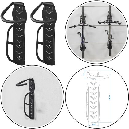 AS Wandhaken für 2 EBikes Fahrräder Pedelec Wandhalterung bis 30kg pro Halterung AS