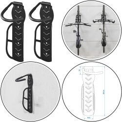 AS Wandhaken für 2 EBikes Fahrräder Pedelec Wandhalterung bis 30kg pro Halterung AS