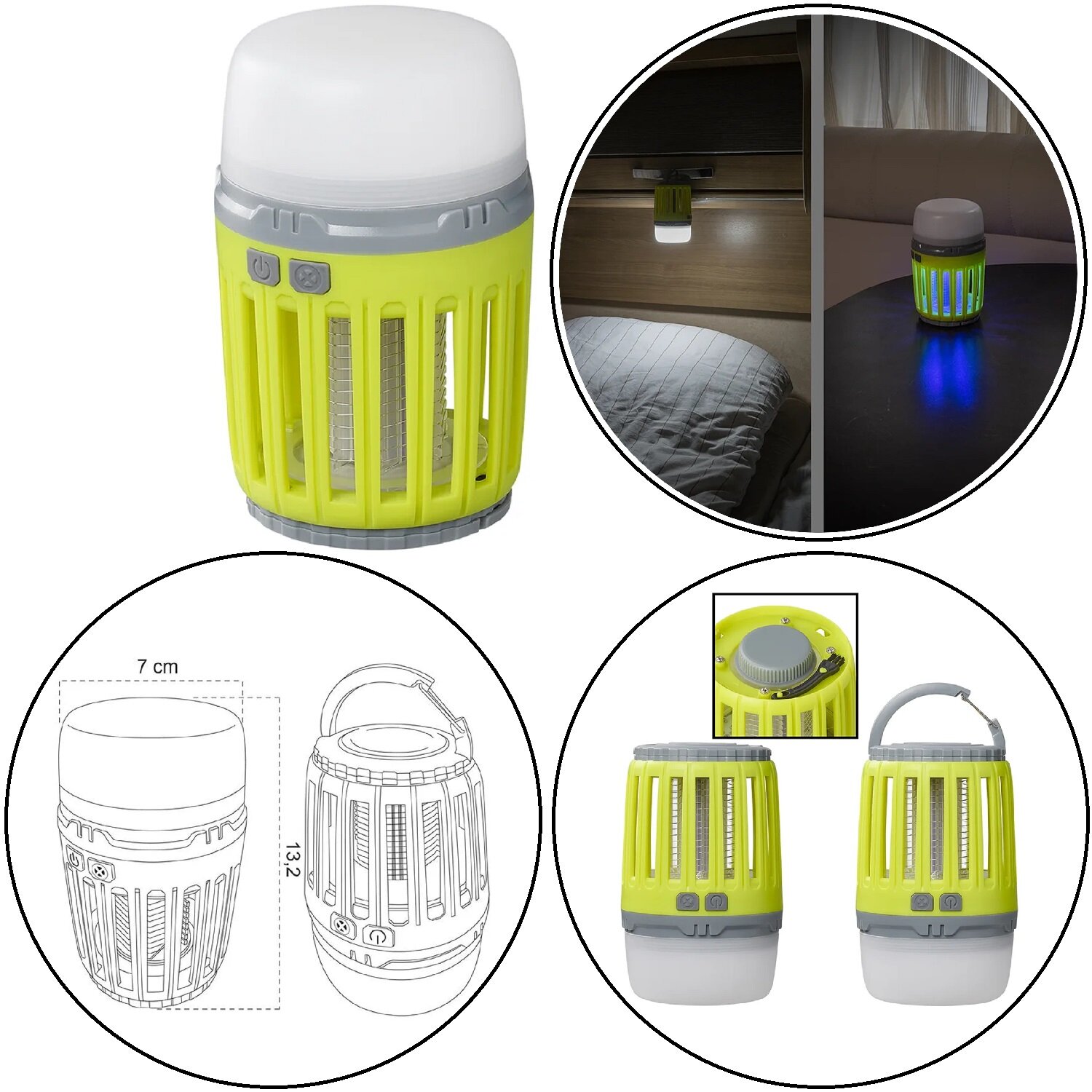 Insektenvernichter Aufladbar Camping Lampe Zelten Wohnmobil Insektenlampe  UV LED, 15,49 €