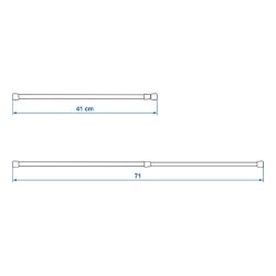 Verstellbare Klemmstange Aluminium 41-71cm Durchmesser 1,8 cm Teleskopstange Gardine Vorhang Spannstange mit Gummikappen Wohnmobil Zubehör