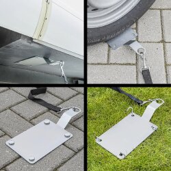 Leinenanker Hunde Bodenanker Sicherung Befestigungsplatte Dog secure Öse Camping KFZ
