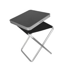 Campinghocker klappbar 3in1 mit abnehmbarer MDF Tischplatte Alu Gestell 45 cm Sitzhöhe faltbar 1,4 kg Outdoor für Camping Angeln Garten Balkonping Angeln Garten Balkon