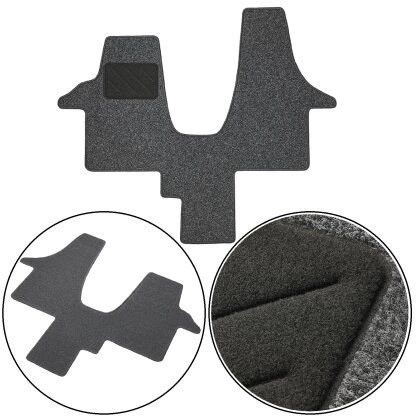 Fahrerhausteppich kompatibel mit Volkswagen Camper T5 – Universalprodukt aus Nadelfilz und Anti-Rutsch, Farbe Anthrazit