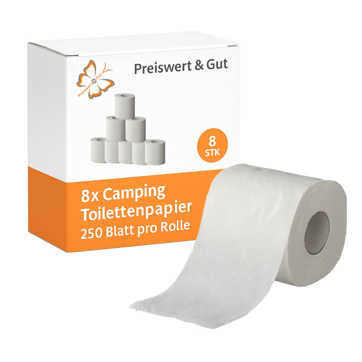8x Camping Toilettenpapier – weich, auflösend & umweltfreundlich