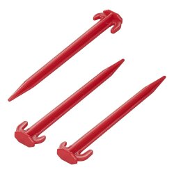 6x Zelt Hering Rasen Kunststoffhering Rot 19cm Zeltnagel Kunststoffnagel