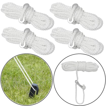 4x Abspannseil 3 mm × 3 m – Zeltleinen / Spannseile – stabile Abspannleinen für Camping, Vorzelt & Outdoor – langlebig, wetterfest & einfach zu befestigen