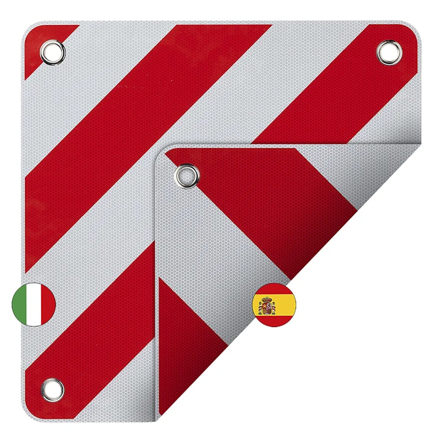 Warntafel PVC Rot-Weiß Italien Spanien 2in1 Wohnwagen Warntafeln Warnschild  50cm, 29,99 €
