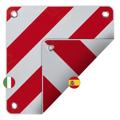 Warntafel PVC Rot-Weiß Italien Spanien 2in1 Wohnwagen Warntafeln