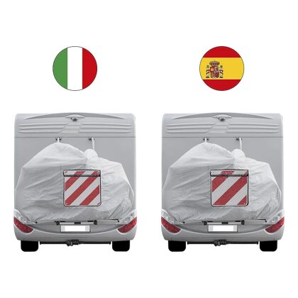 2 In 1 Warntafeln Warntafel 50 X 50Cm Rot-Weiß Italien Und Spanien  Aluminium