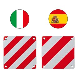 Warntafel PVC Rot-Weiß Italien Spanien 2in1...